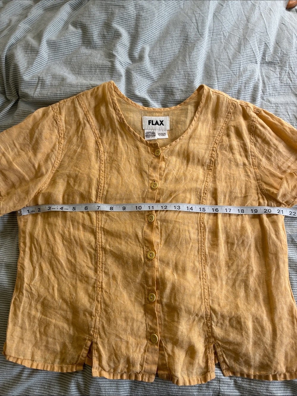 Vintage Flax button down linen top - Picture 5 of 6